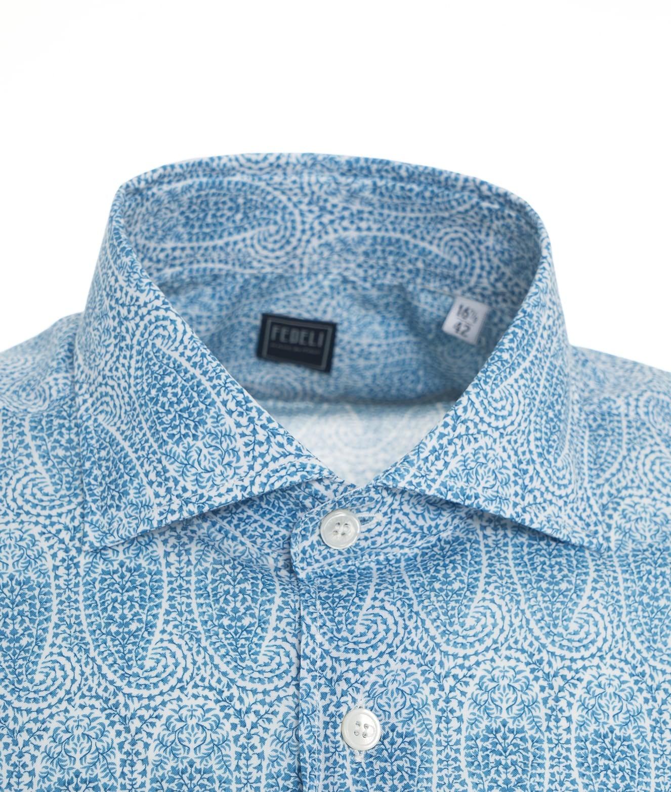 Fine cotton shirt with paisley pattern Product Image