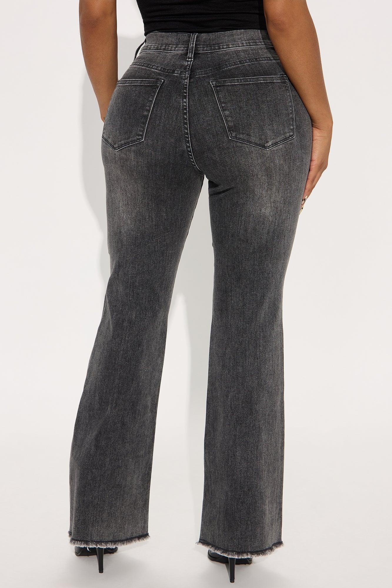 Petite Best Behavior Stretch Flare Jean - Black Wash Female Product Image