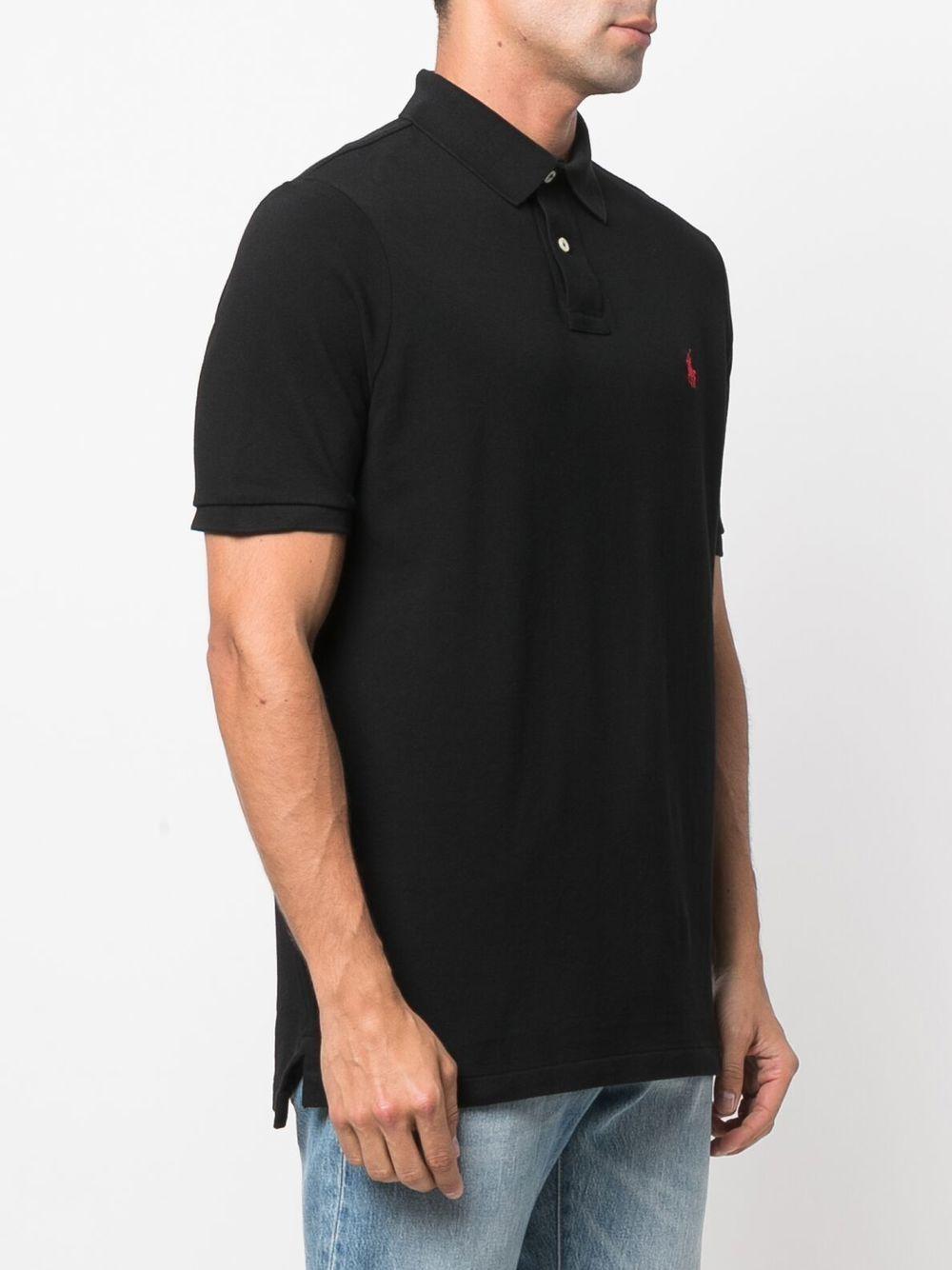 POLO RALPH LAUREN Black Polo Shirt With Classic Collar And Pony Embroidery On The Front In Cotton Man Product Image