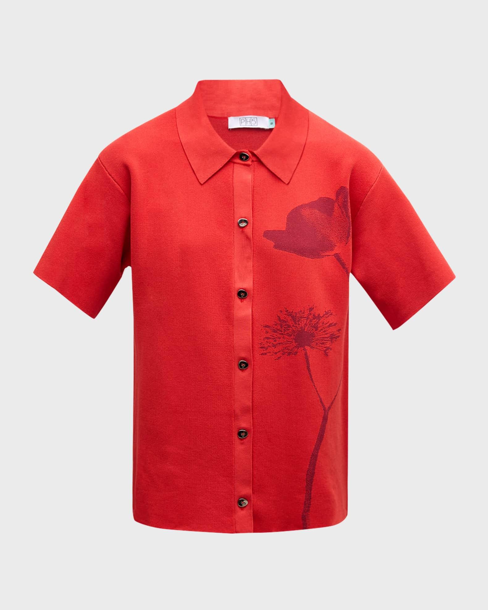 Amber Oversized Short-Sleeve Polo Shirt Product Image