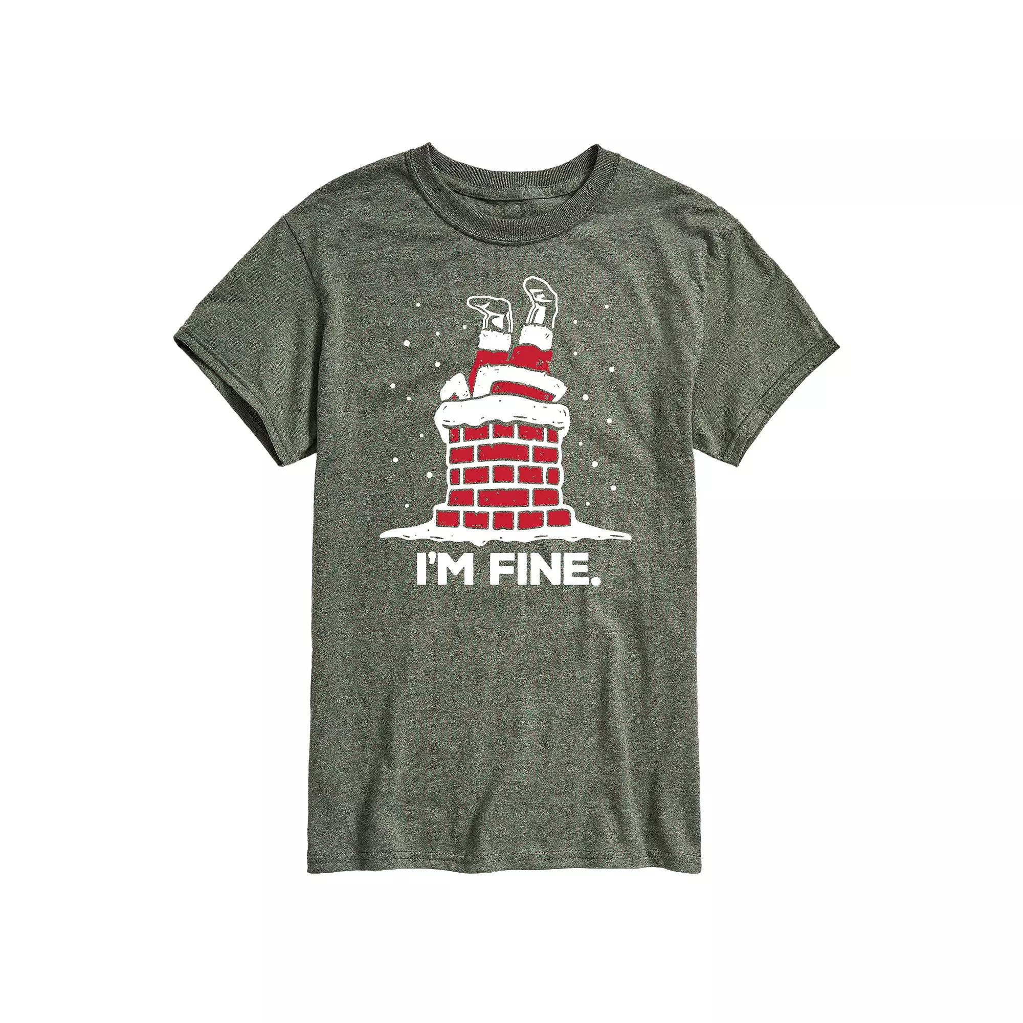 Big & Tall I'm Fine Santa Chimney Graphic Tee, Men's,  Product Image