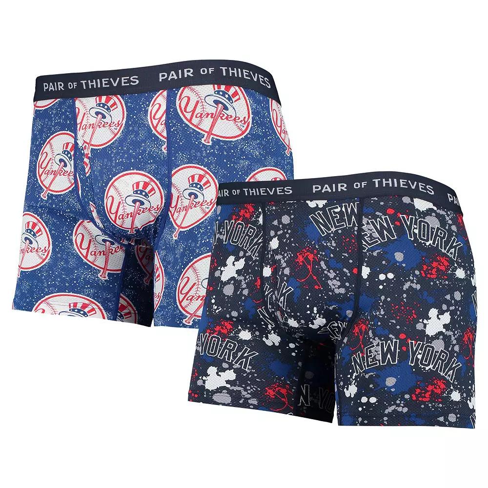 Men's Pair of Thieves Navy/Blue New York Yankees Super Fit 2-Pack Boxer Briefs Set,  Product Image