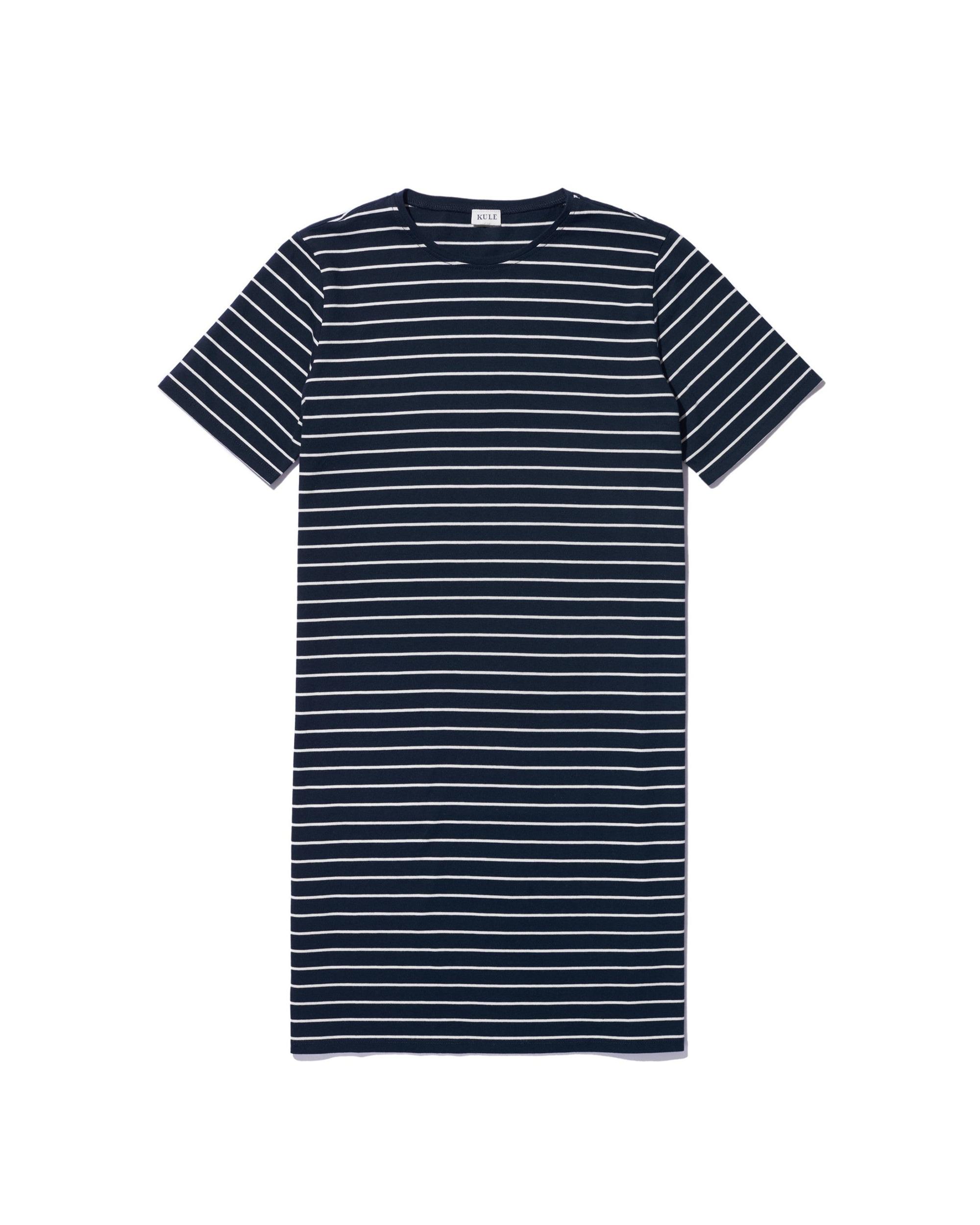 The Tee Dress - Navy/Cream Pinstripe Female Product Image