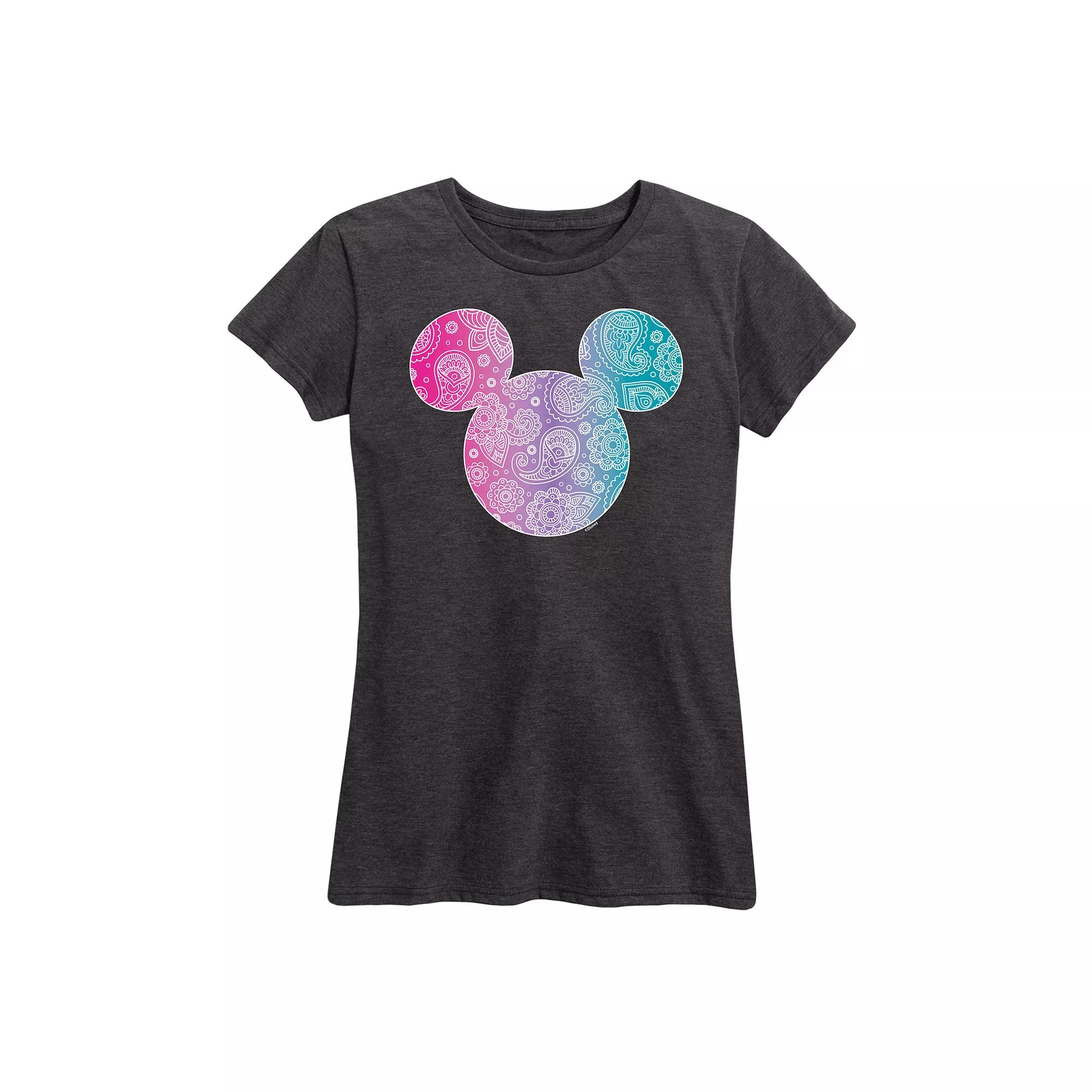 Disney's Mickey Mouse Women's Bandana Pattern Graphic Tee,  Product Image