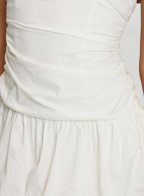 Scene Stealer Bubble Hem Mini Dress White Product Image