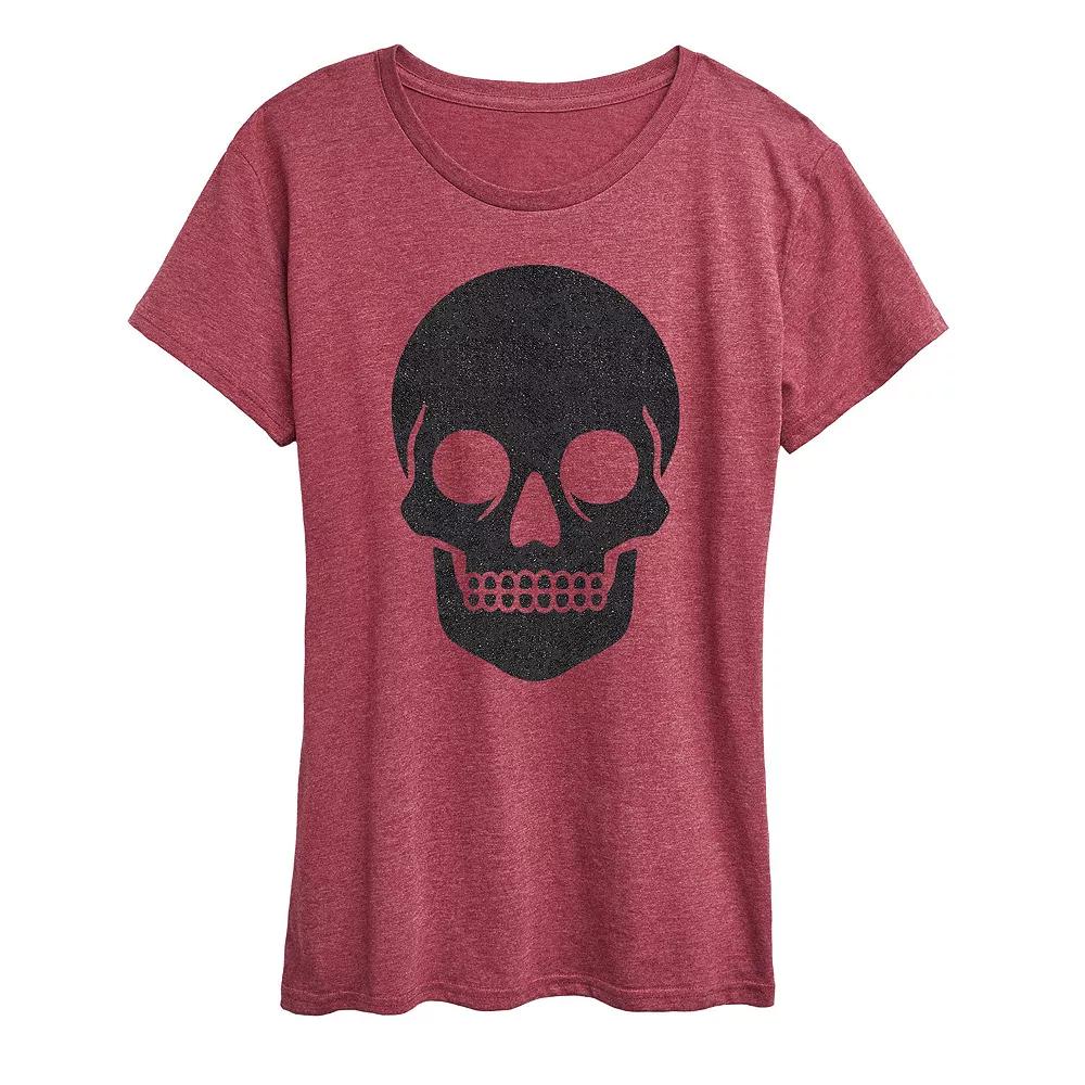 Women's Skull Sparkle Halloween Tee, Girl's,  Product Image