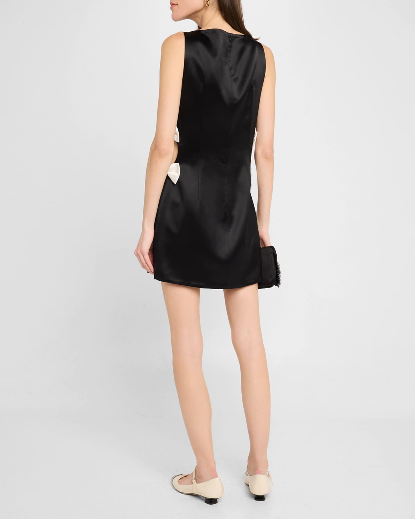 Nadine Satin Bow Mini Dress Product Image