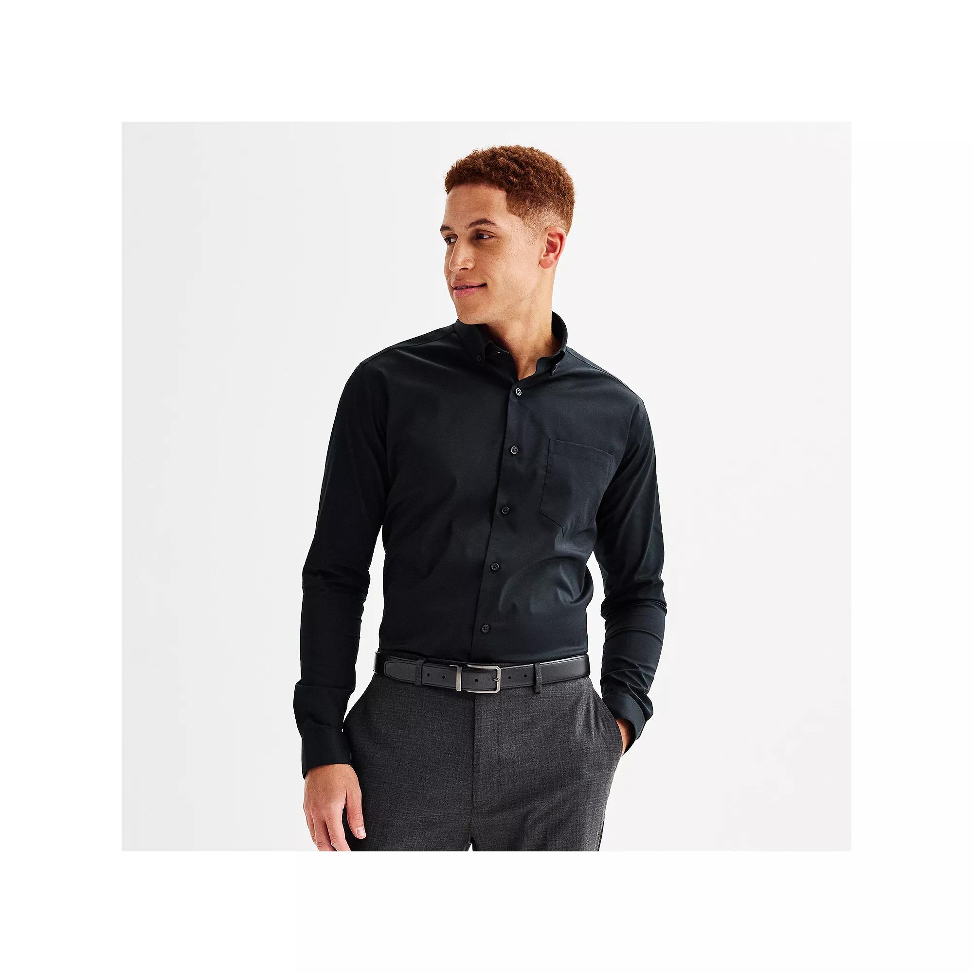 Men's Apt. 9® Wrinkle Free Slim-Fit Button Down Collar Dress Shirt,  Product Image