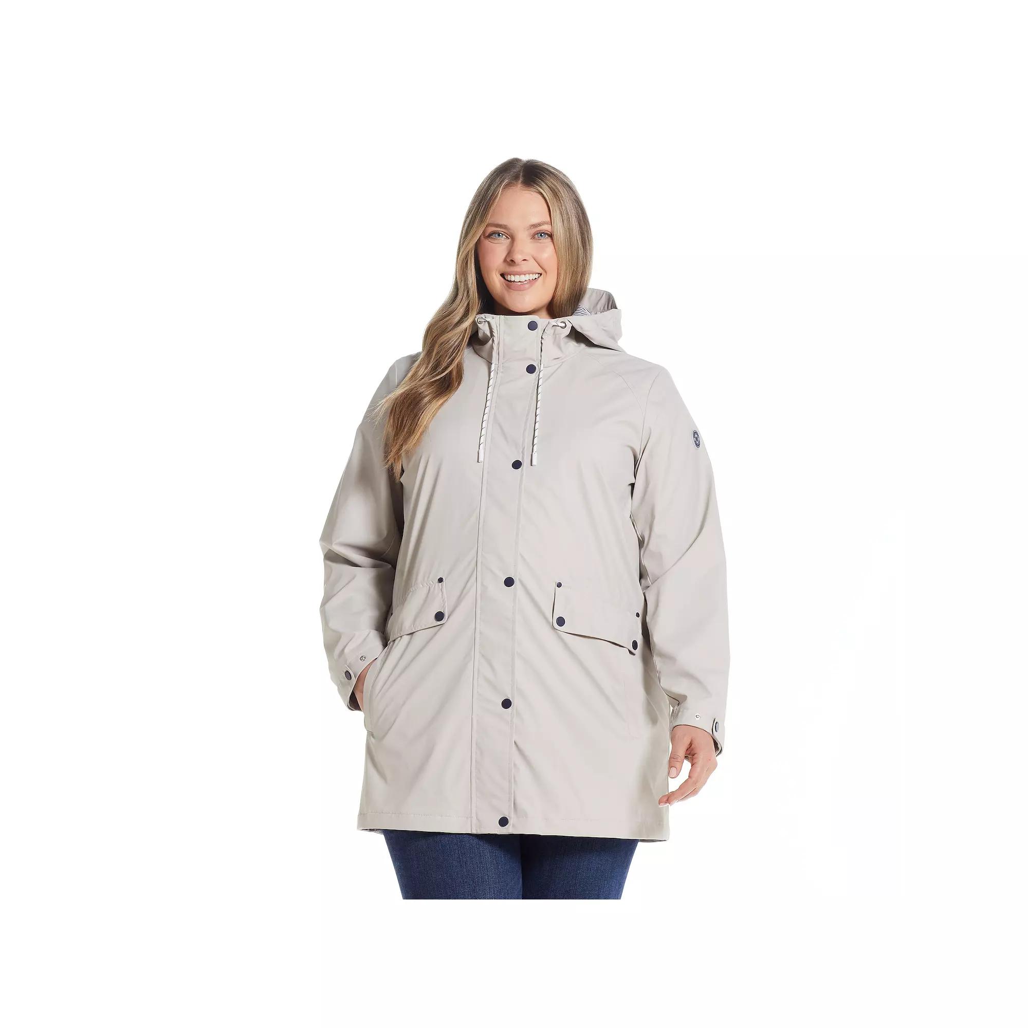 Plus Size Weathercast Hooded Rain Jacket, Women's, Size: 1XL, Grey Hearth Product Image