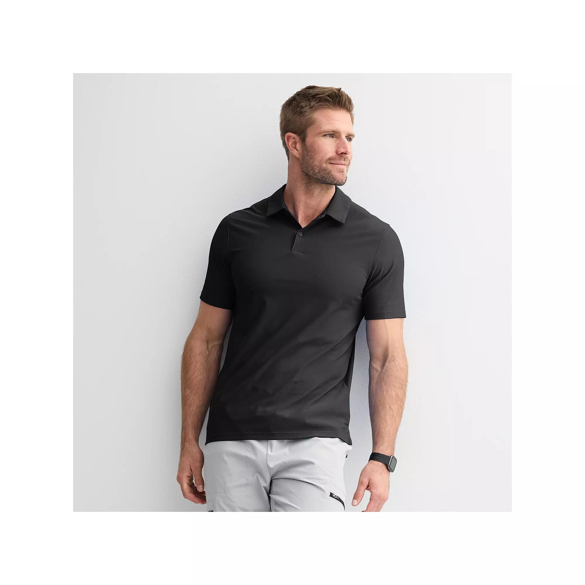 Men's Tek Gear® Short Sleeve Active Polo, Size: Small, Black Product Image