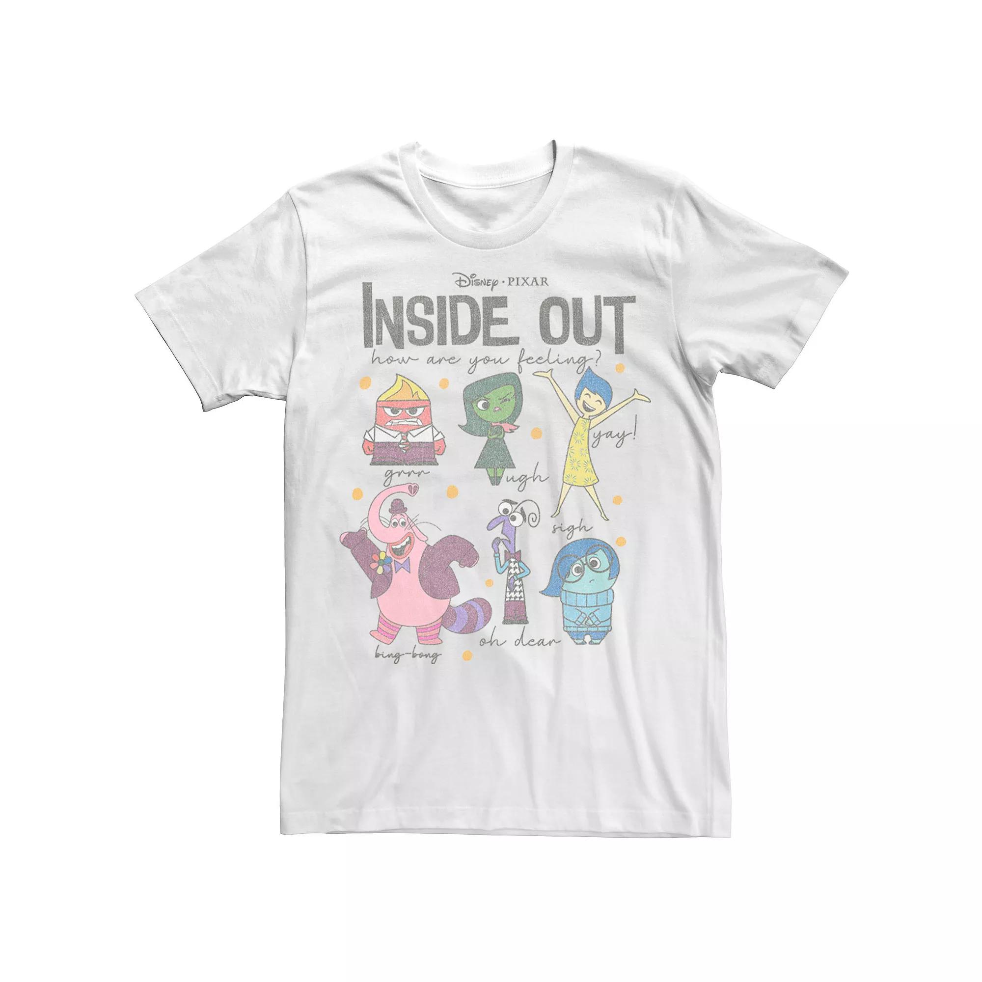 Disney / Pixar's Inside Out Men's How Are You Feeling Group Shot Tee, Size: Medium, White Product Image