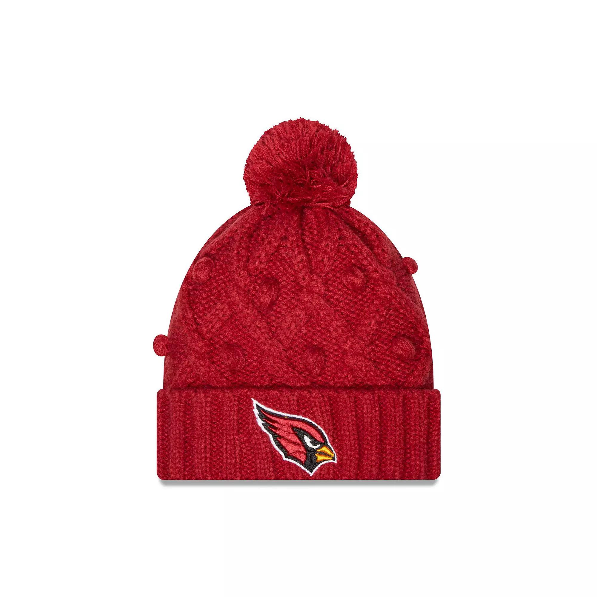 Women's New Era Cardinal Arizona Cardinals Toasty Cuffed Knit Hat with Pom, Red Product Image
