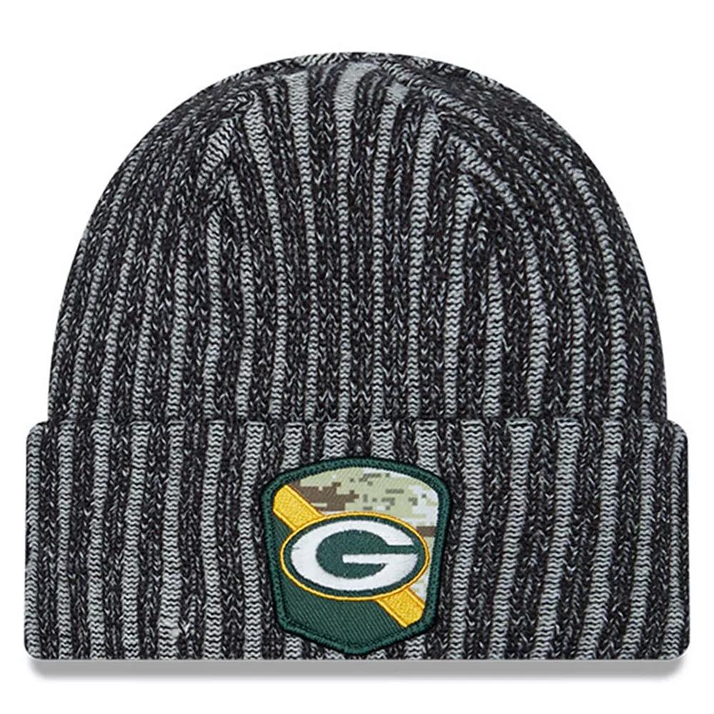 Men's New Era  Black Green Bay Packers 2023 Salute To Service Cuffed Knit Hat Product Image