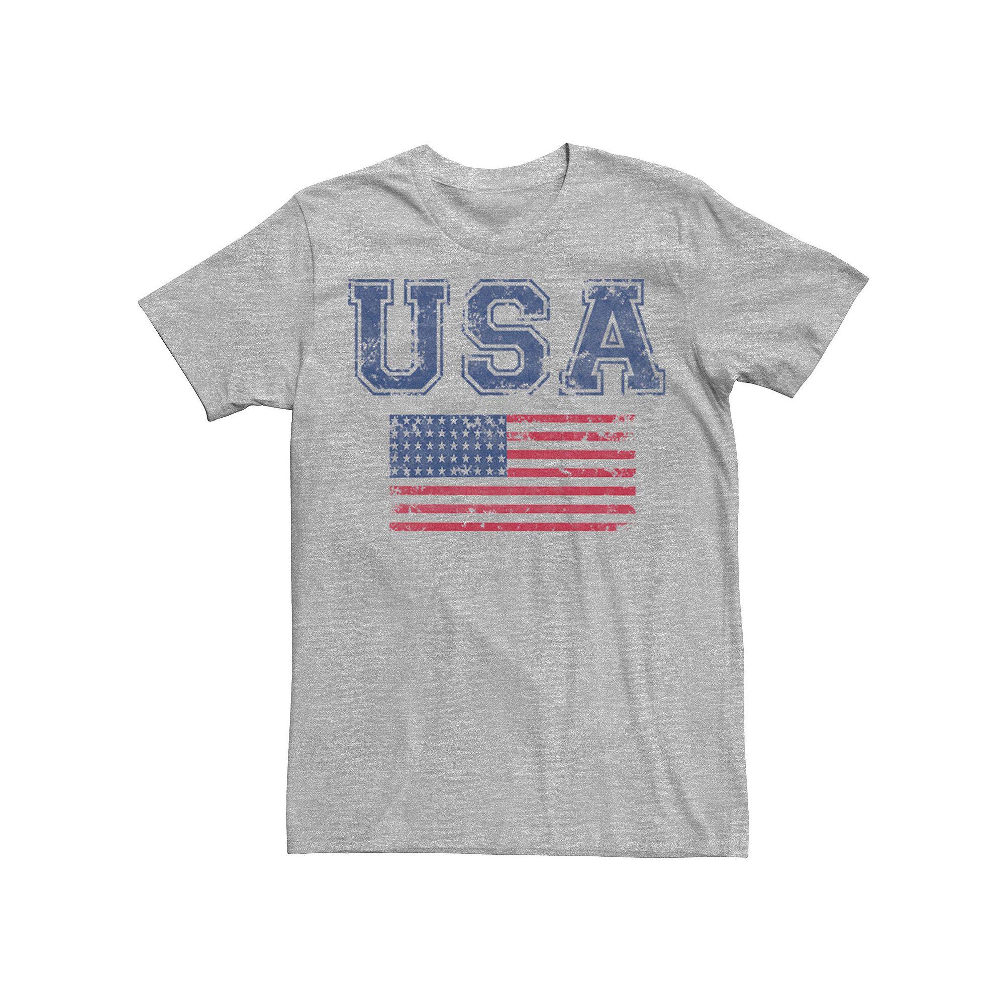 Mens Chin Up USA & Flag Very Distressed Tee Athletic Grey Product Image