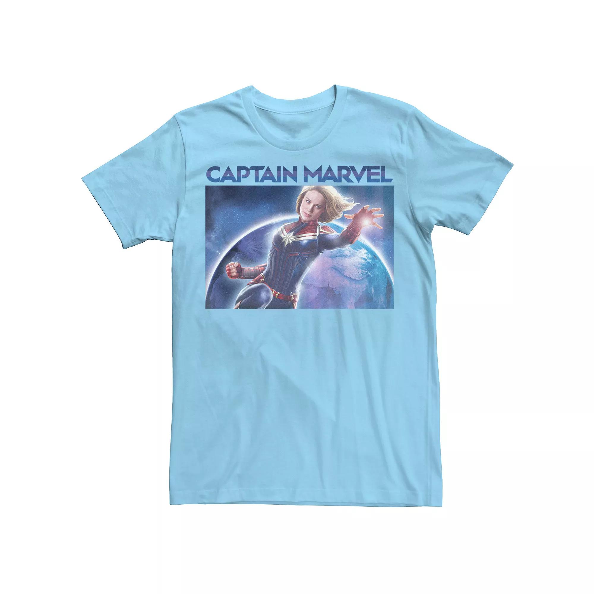 Men's Marvel Captain Marvel Photo Galactic Poster Tee,  Product Image