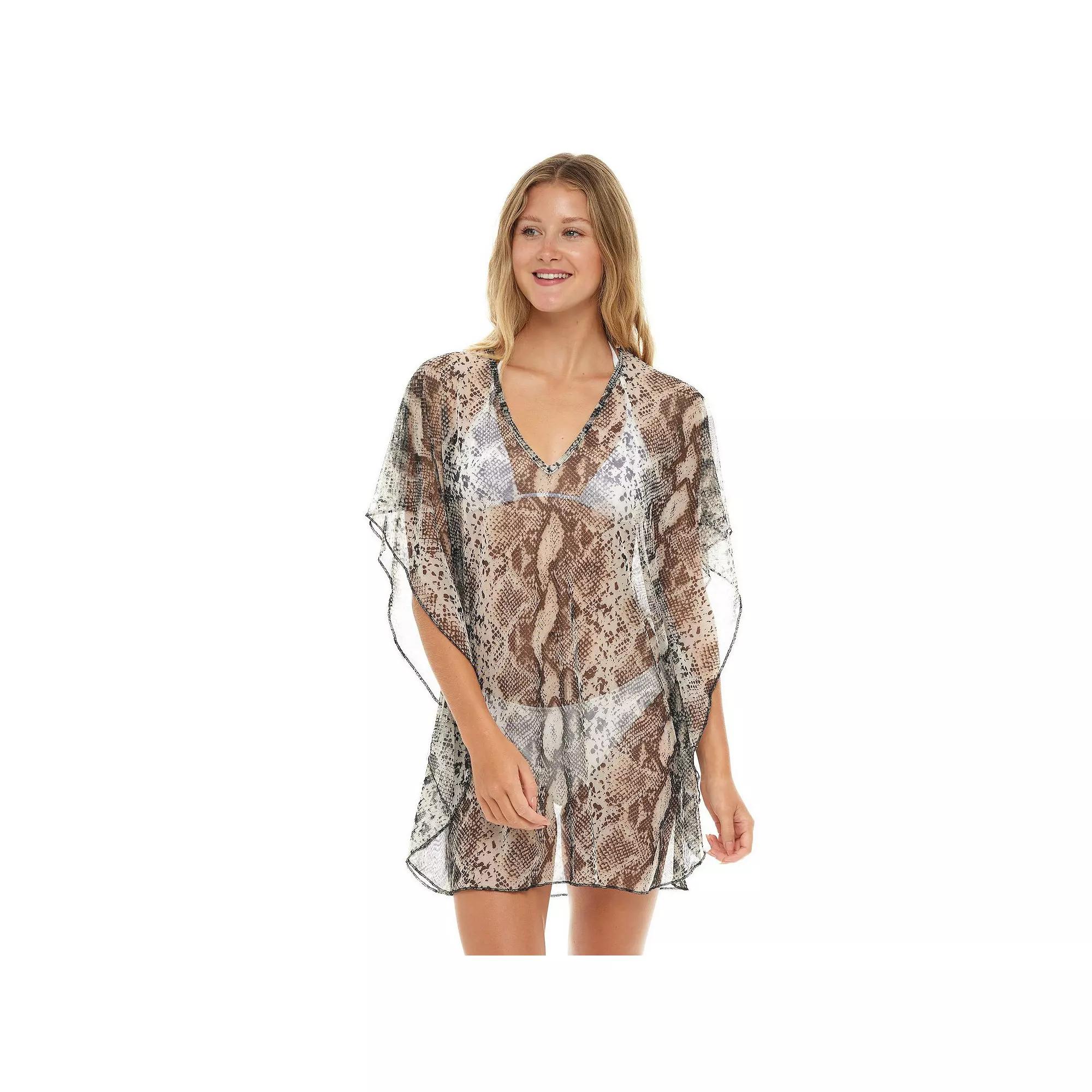 Women's Jordan Taylor Animal Print Swim Cover-Up Caftan,  Product Image