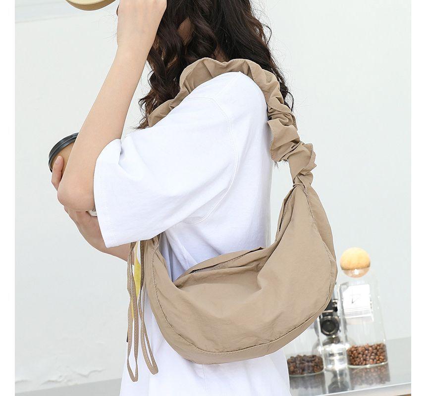 Plain Drawstring Nylon Hobo Bag Product Image