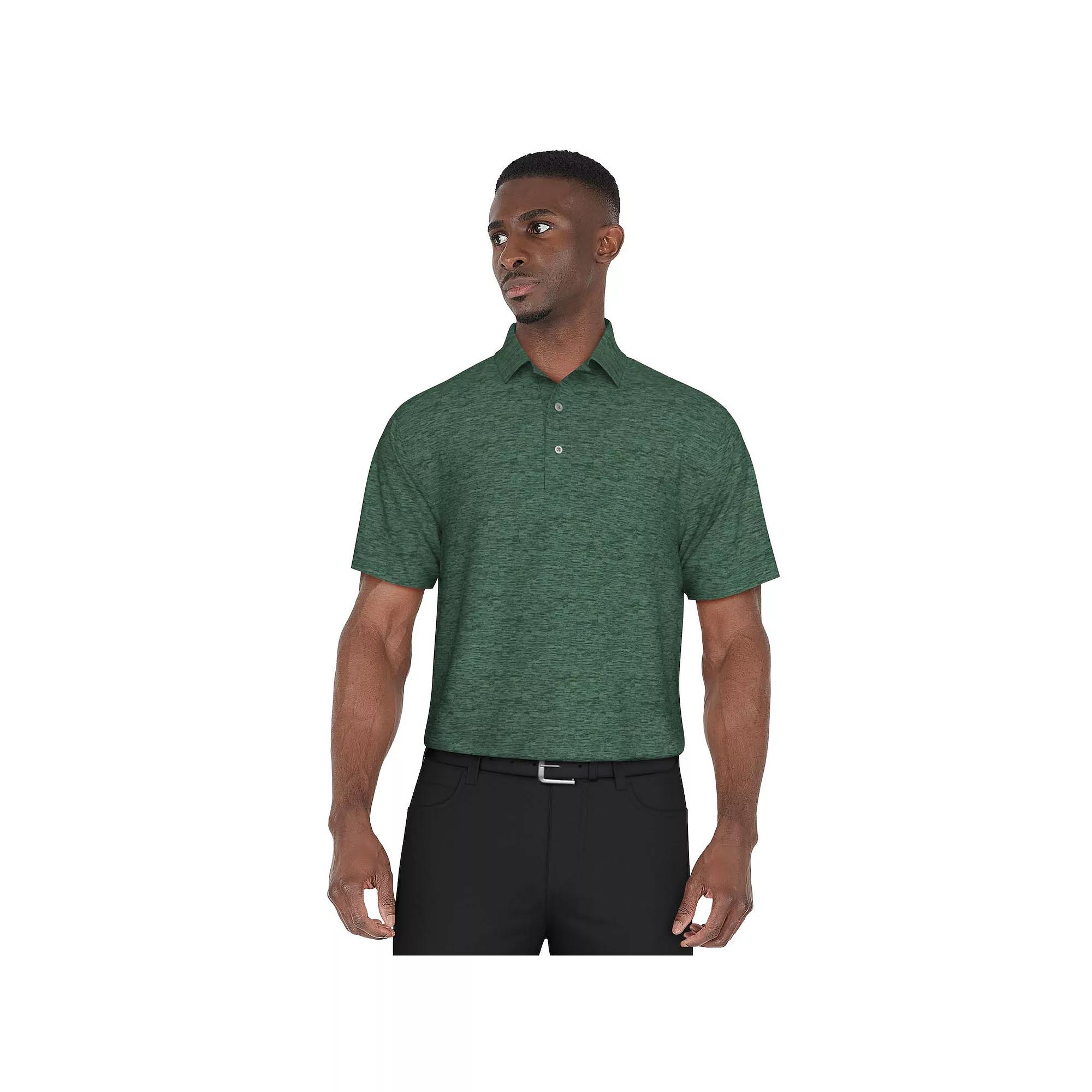 Men's Grand Slam Regular Fit Self Collar Heather Golf Polo, Size: Large, Grey Grey Product Image