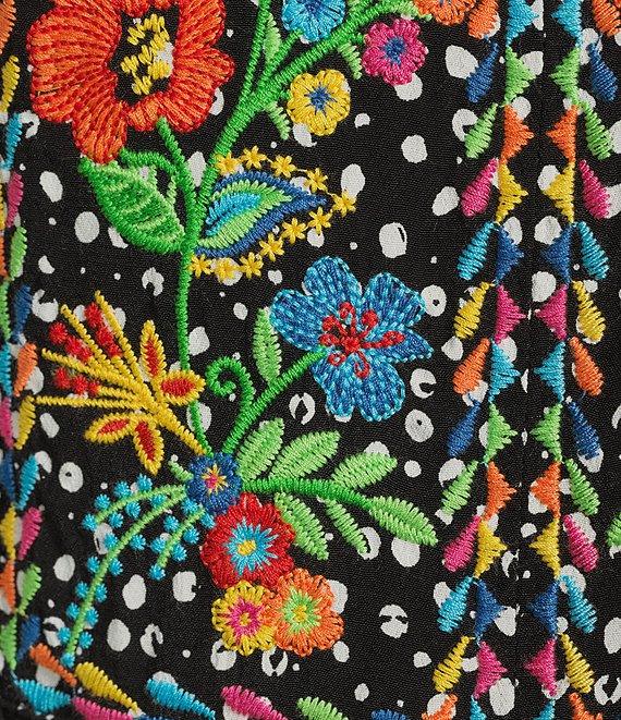 John Mark Split V-Neck 3/4 Sleeves Woven Print Midi Dress Product Image