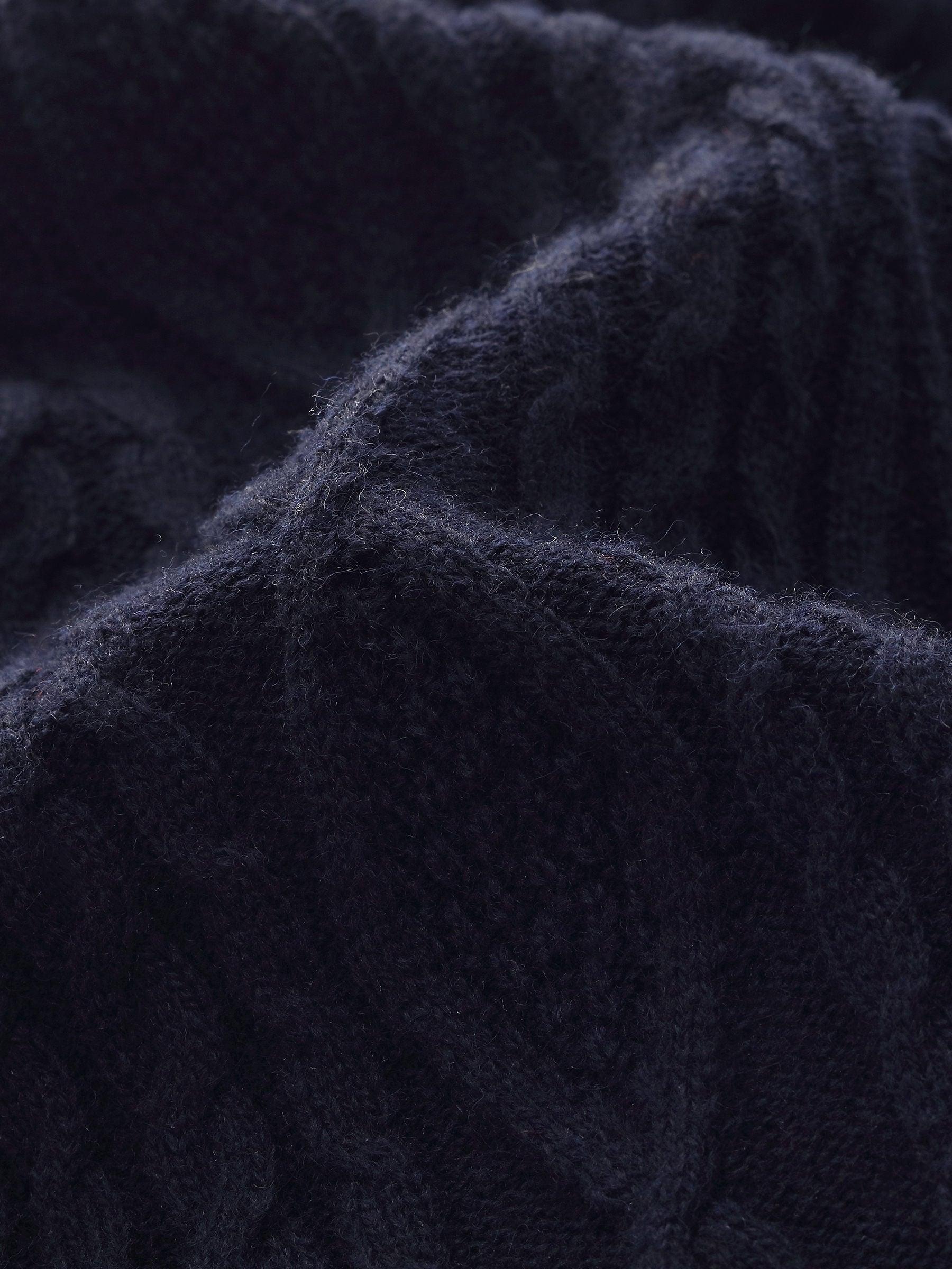 Wool Blend Contrast Trim Women Cardigan Product Image