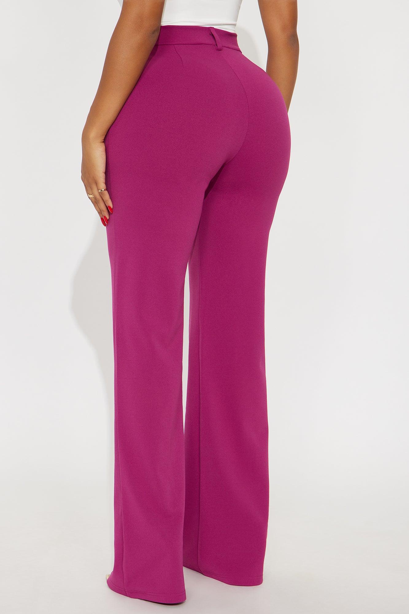 Heidi Wide Leg Trouser Pant - Raspberry Female Product Image