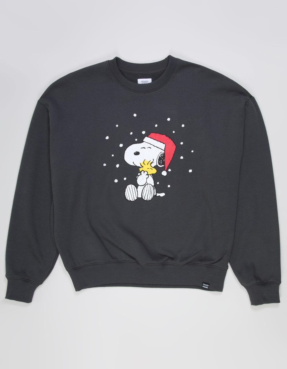 RSQ x Peanuts Snow Mens Oversized Crewneck Sweatshirt - BLACK Product Image