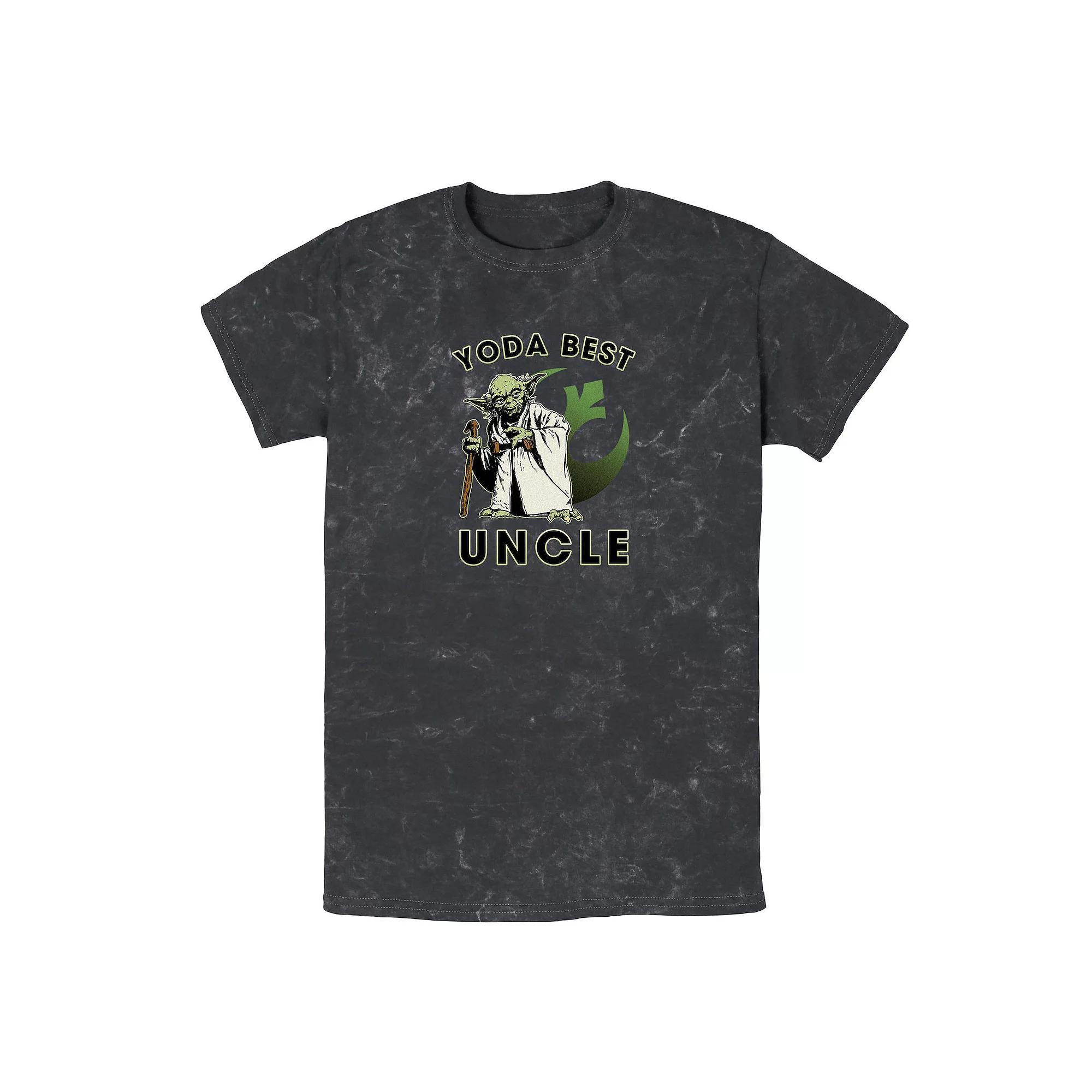 Men's Star Wars Yoda Best Uncle Rebel Logo Mineral Wash Graphic Tee,  Product Image