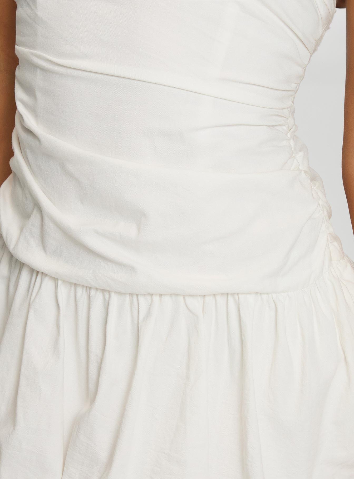 Scene Stealer Bubble Hem Mini Dress White Product Image