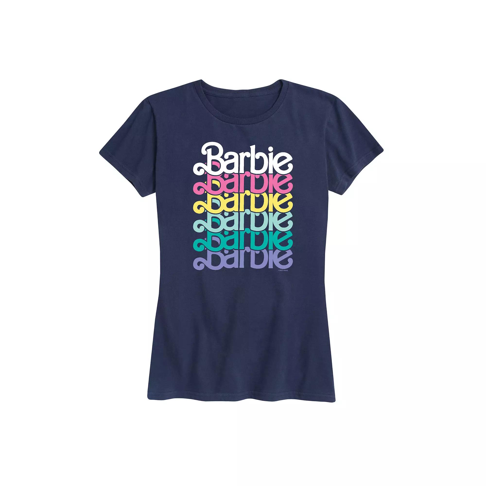 Women's Barbie Logo Stacked Spring Graphic Tee,  Product Image