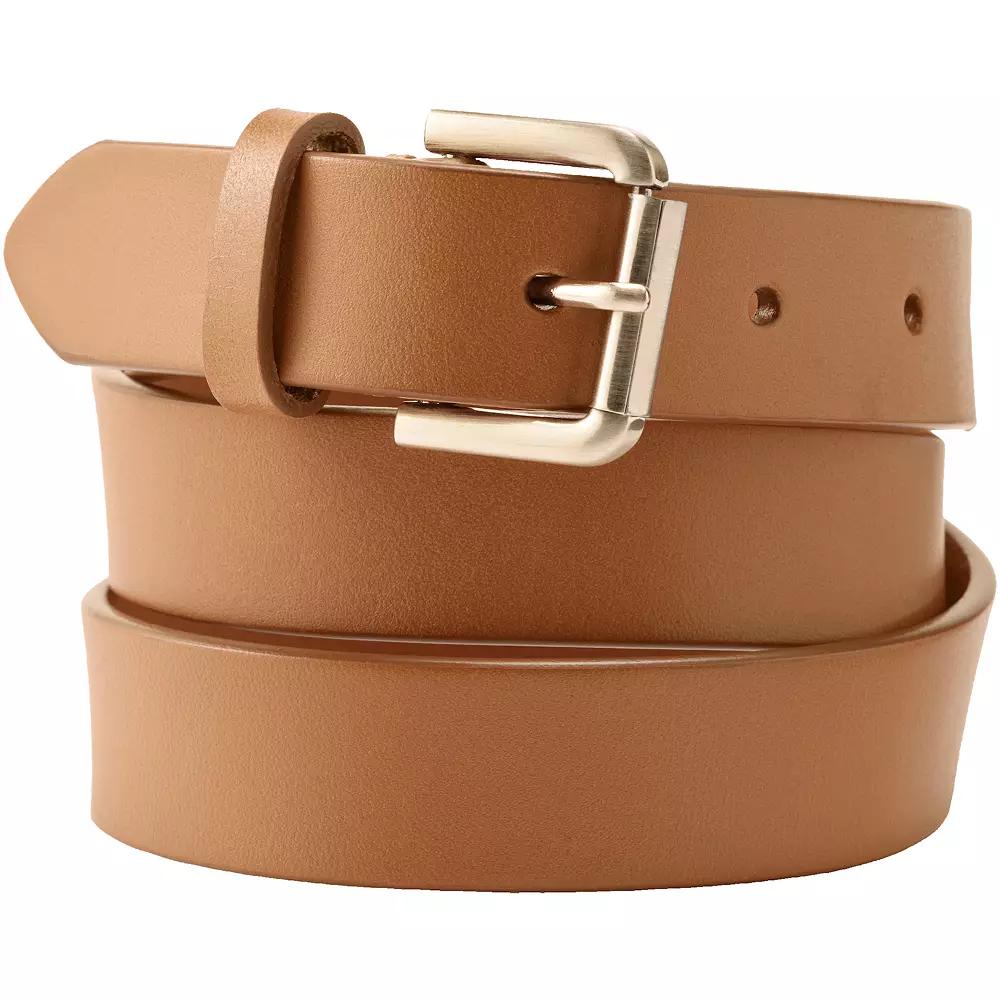 Women's Lands' End Classic Leather Belt, Size: Medium, Red Product Image