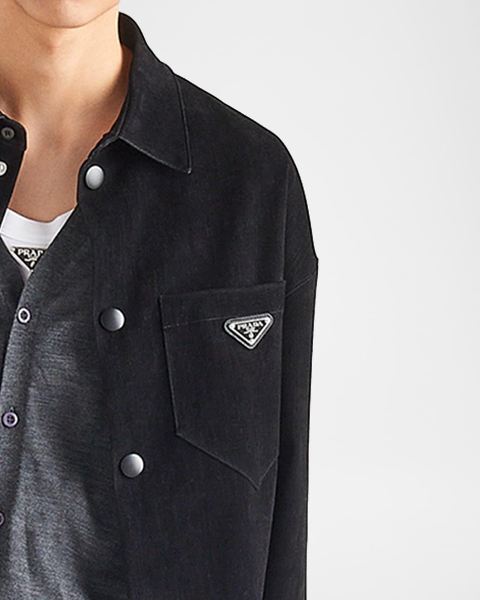 Men's Velvet Denim Snap-Front Shirt Product Image