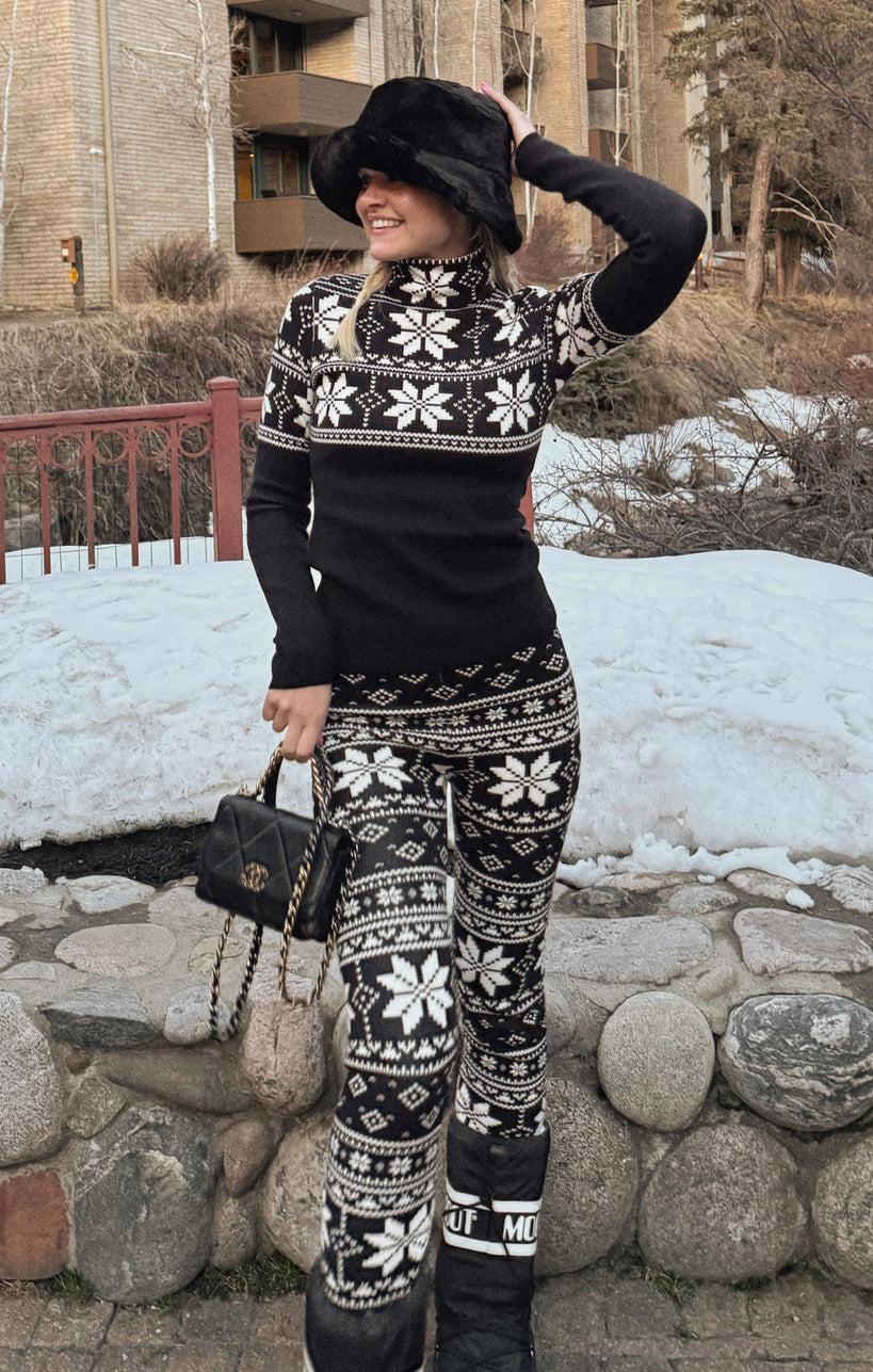 Ski Pullover ~ Black Fair Isle Knit Product Image