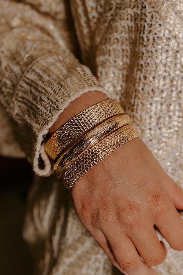 Uptown Chic Bangle Bracelet Set in Gold Product Image