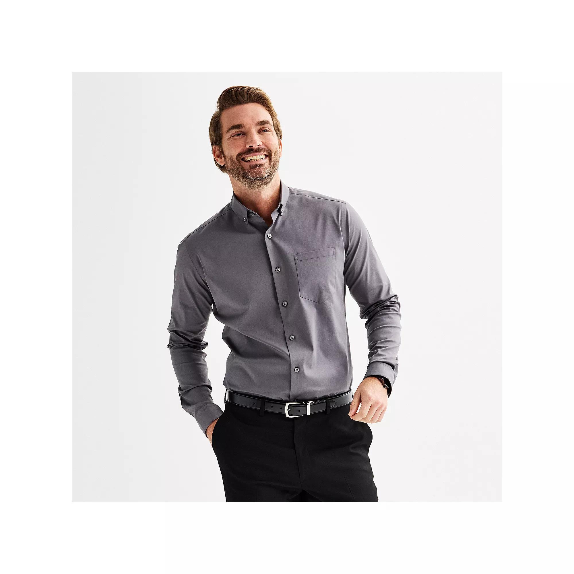 Men's Apt. 9® Wrinkle Free Slim-Fit Button Down Collar Dress Shirt,  Product Image