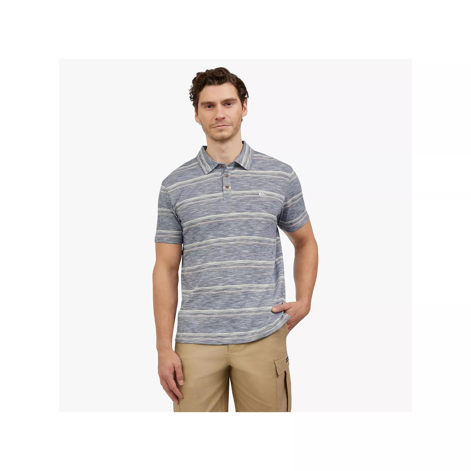 Men's Quiksilver Stripe Polo, Size: Medium, Blue Product Image