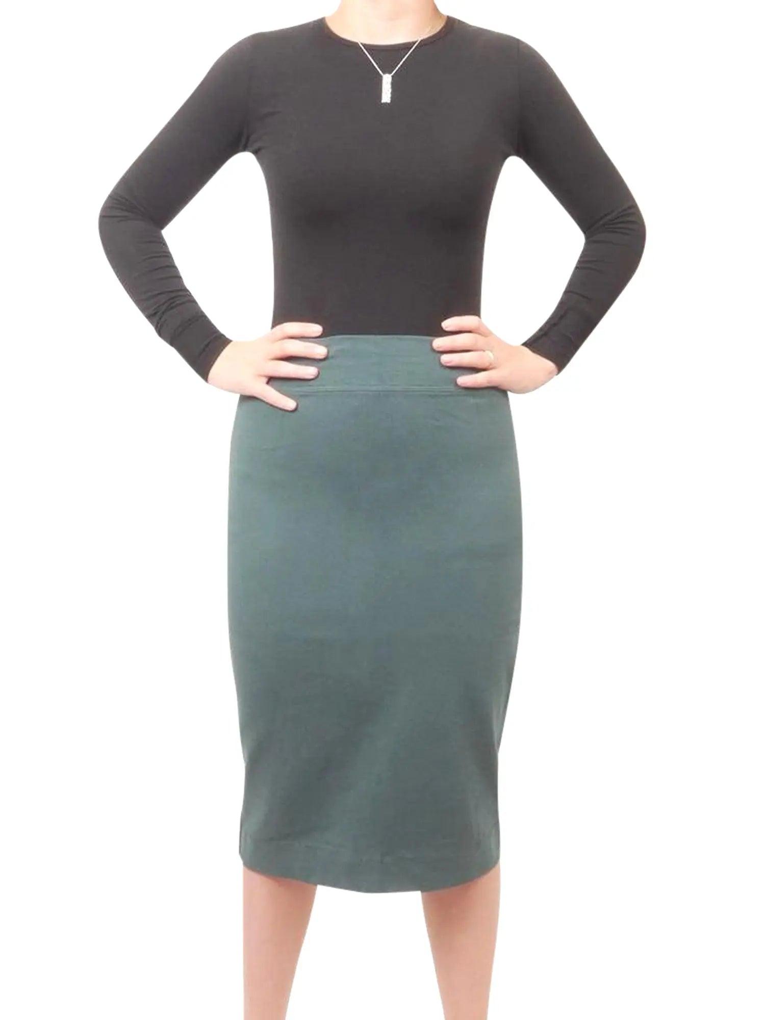 Hard Tail Wide Cut Cotton Pencil Skirt W-525 Product Image