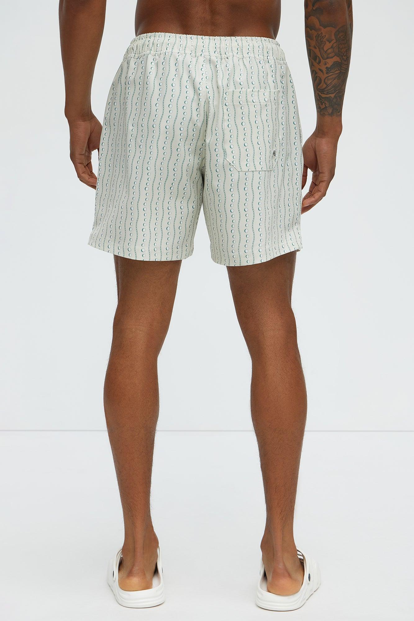 Pearl Printed Swim Mid Trunk - Cream/combo Male Product Image