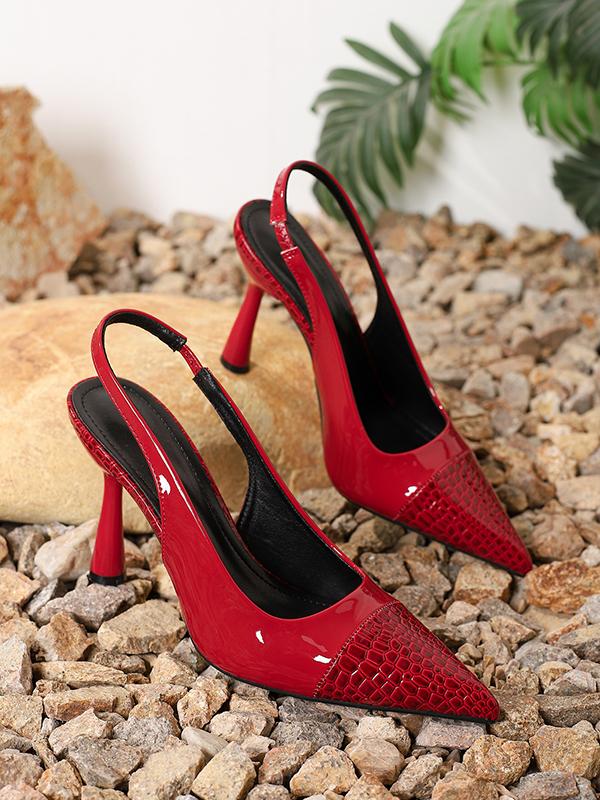 Pointed-Toe Split-Joint Pumps Slider Sandals Product Image