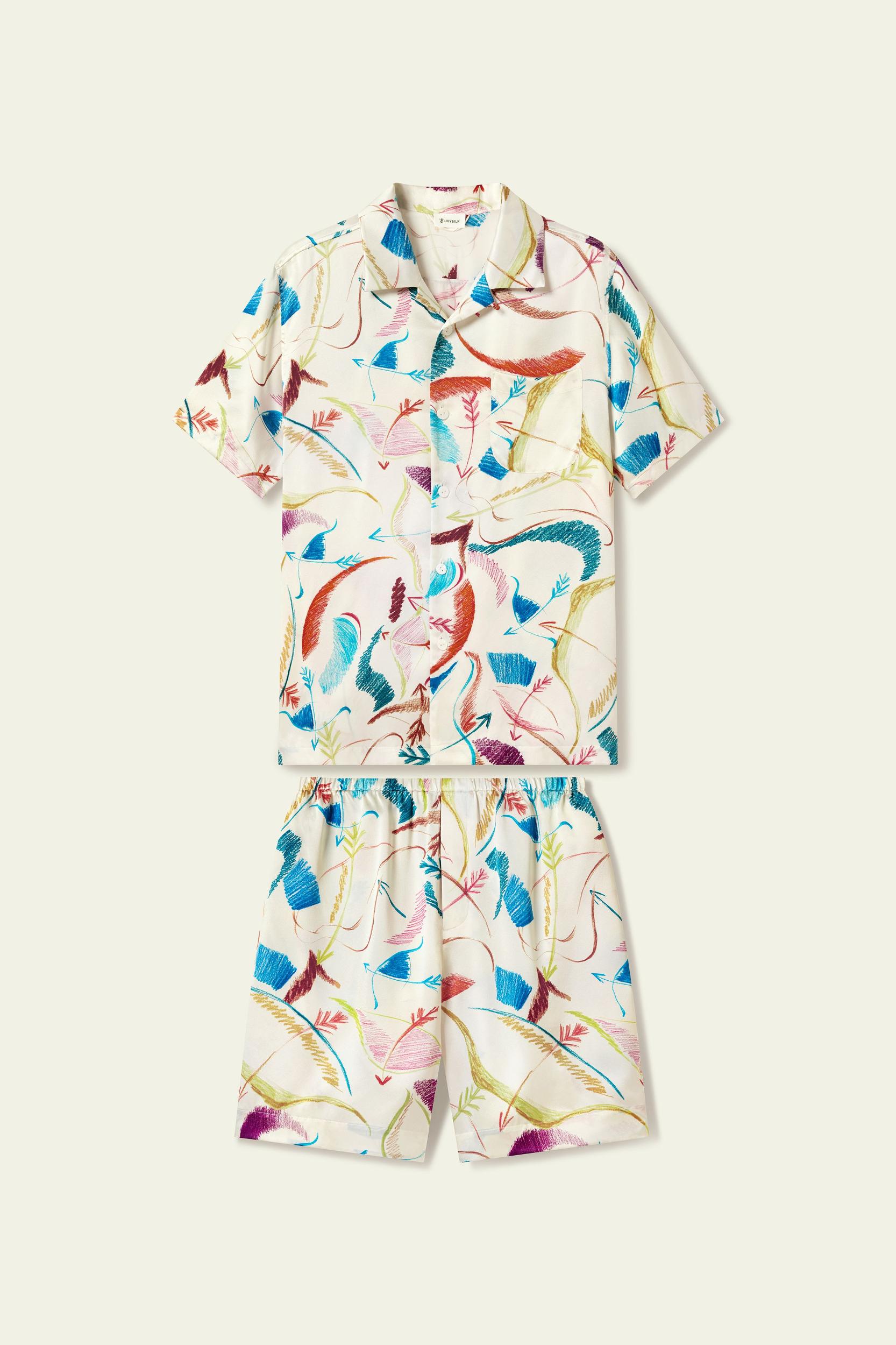 Sagittarius Men’s Short Silk Pajama Set Product Image