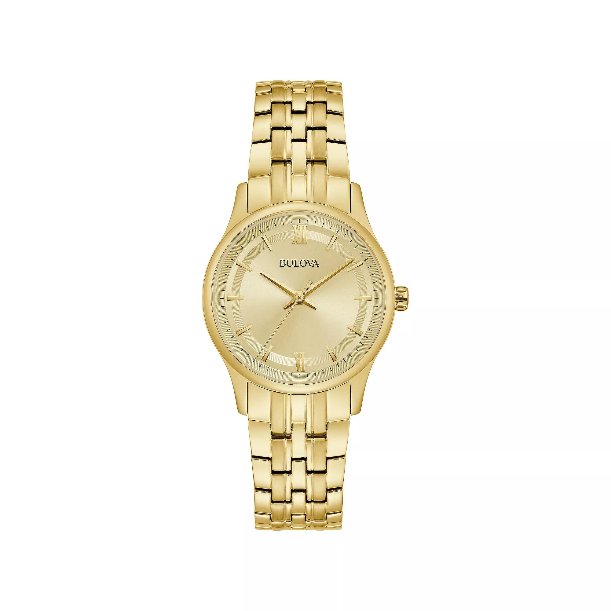 Bulova Womens Classic Gold Tone Stainless Steel Bracelet Watch - 97L168 Yellow Product Image