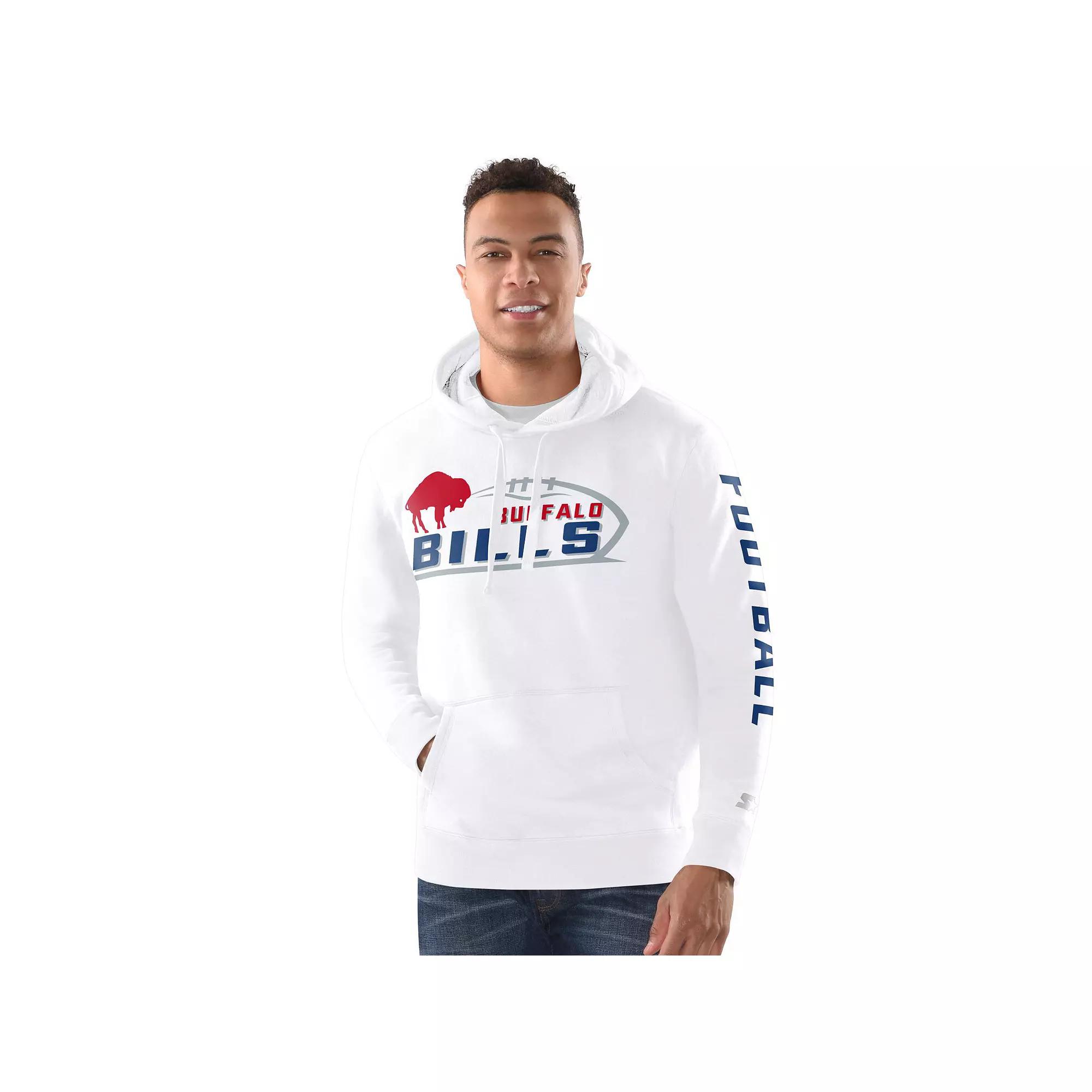 Men's Starter White Buffalo Bills Vintage Pullover Hoodie,  Product Image