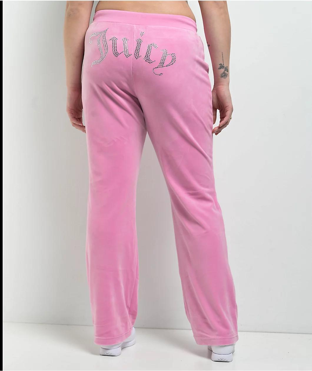 Juicy Couture OG Big Bling Fanciful Velour Track Pants Product Image