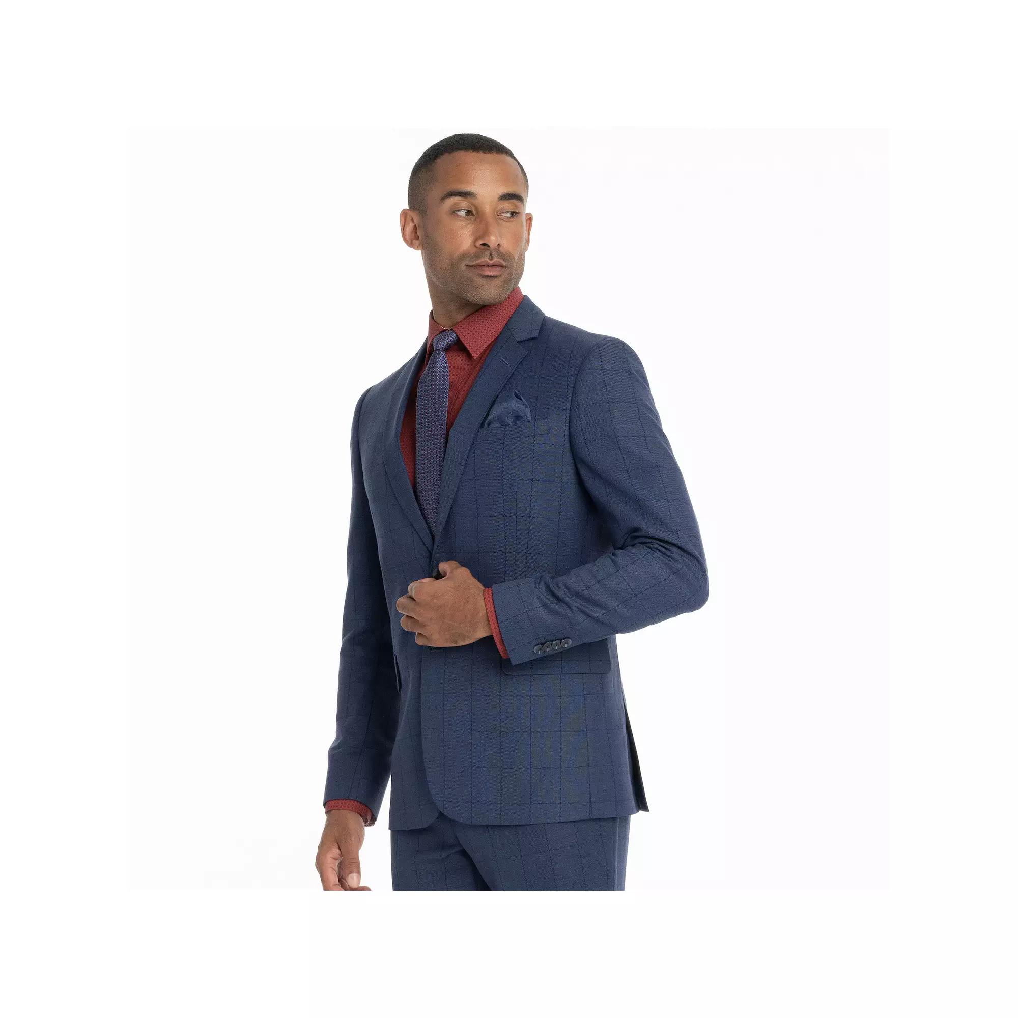 Men's Nick Graham Broadway Slim Fit Suit Jacket, Size: 40 Short, Blue Windowpane Product Image