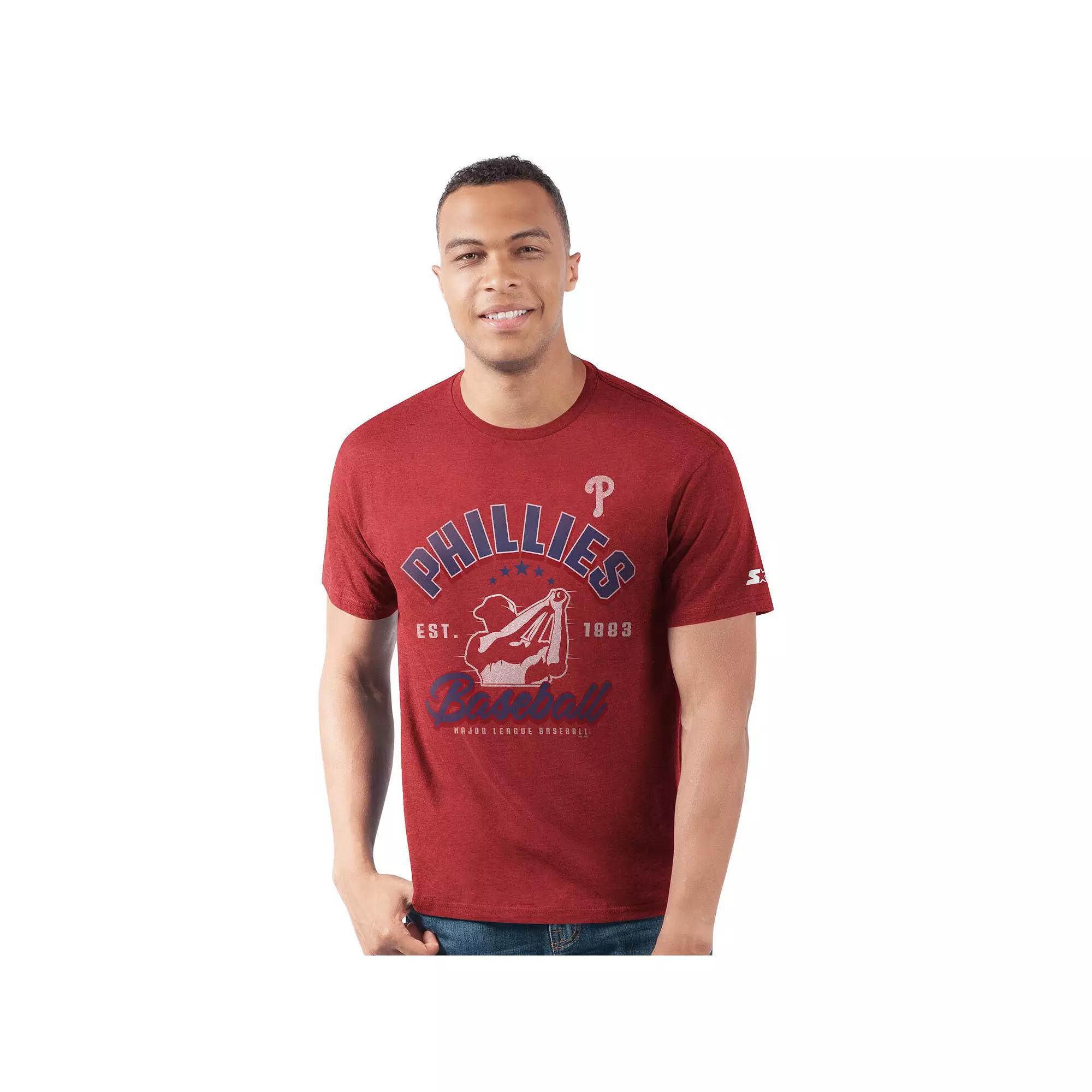 Men's Starter  Red Philadelphia Phillies Prime Time Batter T-Shirt, Size: 2XL Product Image