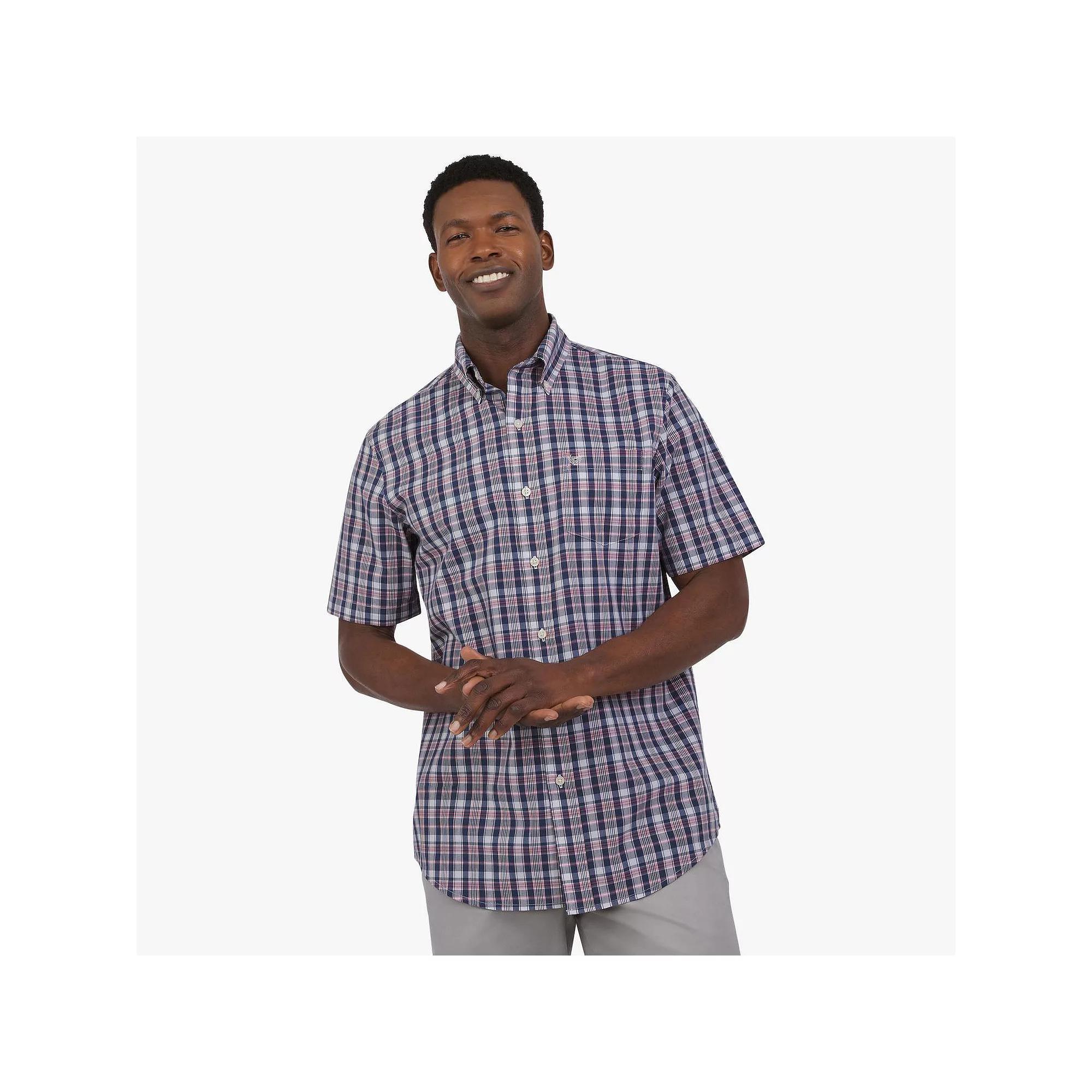 Men's Chaps Short Sleeve Button-Down Shirt, Size: XXL, Dark Blue Product Image