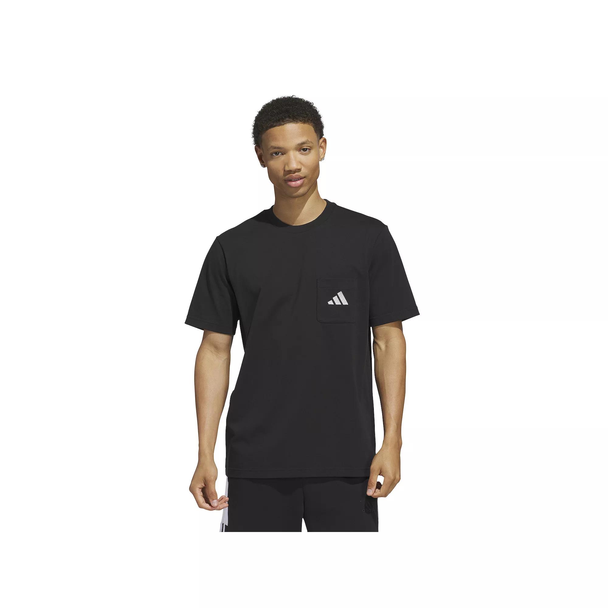 Big & Tall adidas 3-Bar Sportswear Pocket T-Shirt, Men's, Size: 4XL, Black Product Image