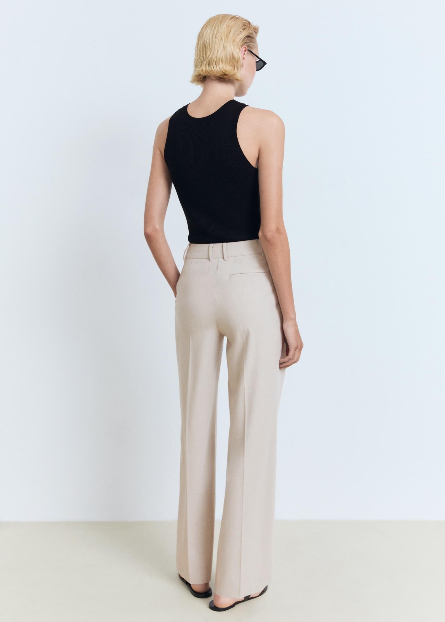 Straight-fit pleated pants - Women | MANGO USA Product Image