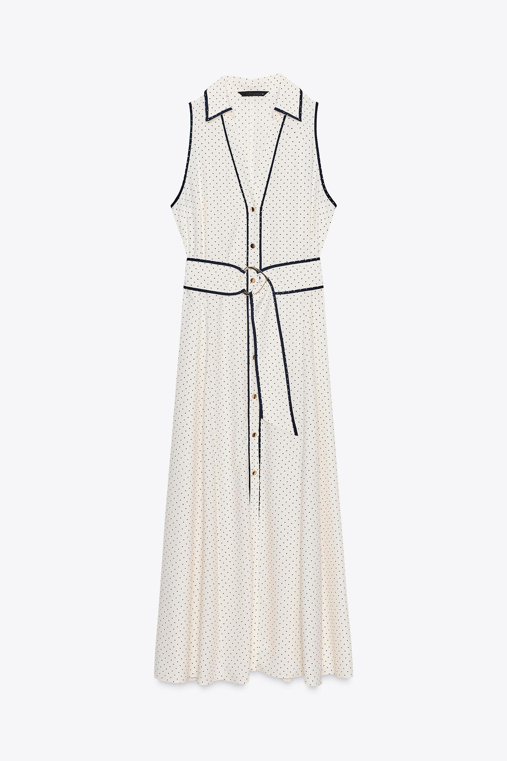 POLKA DOT MIDI SHIRTDRESS Product Image