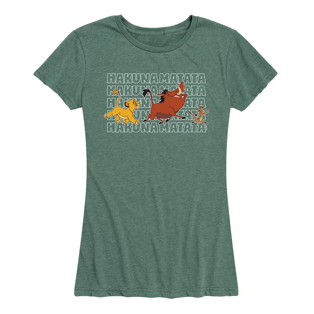 Disney's Lion King Women's Hakuna Matata Stacked Graphic Tee,  Product Image