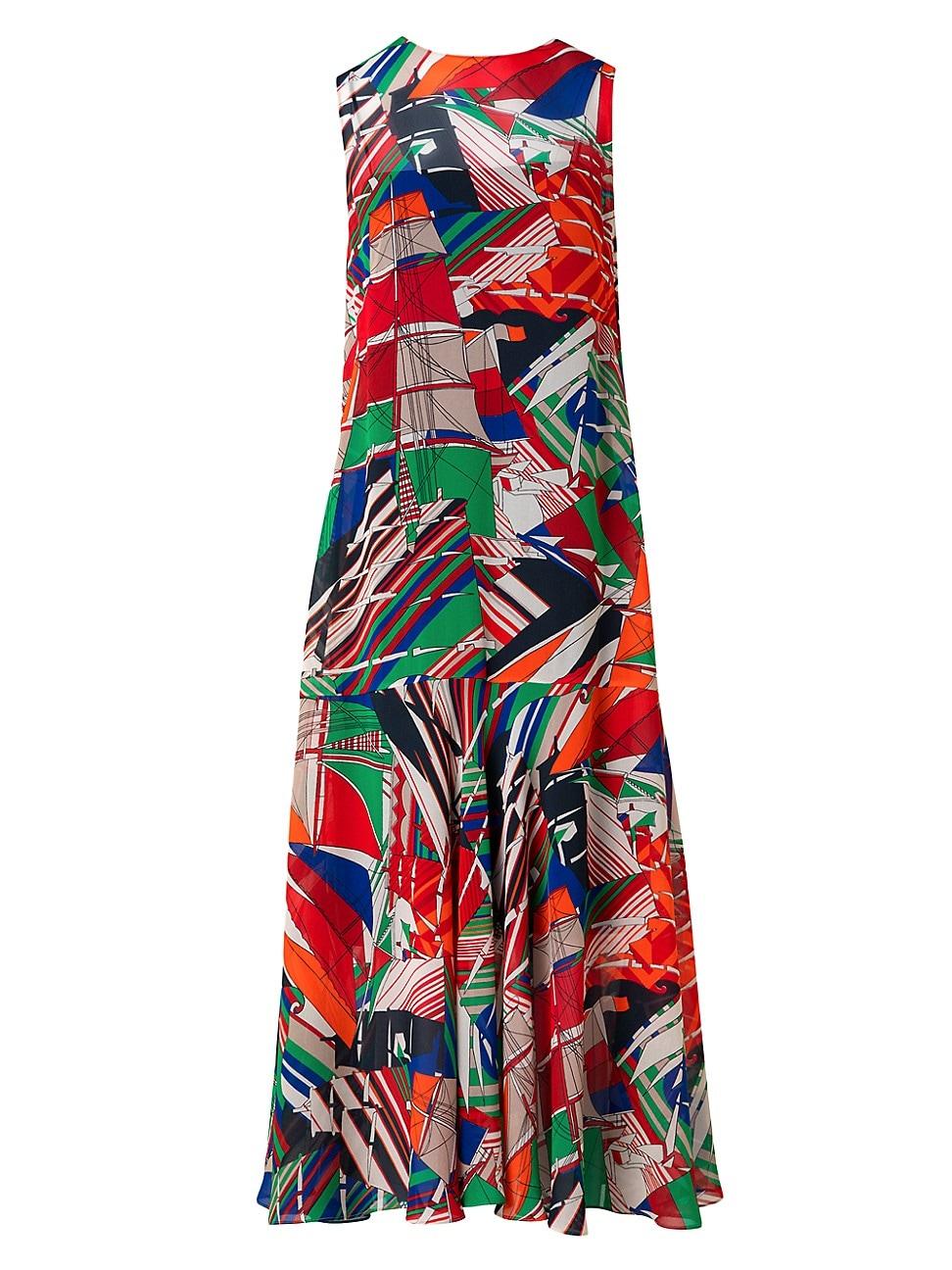 Womens Abstract Printed Georgette Dress Product Image